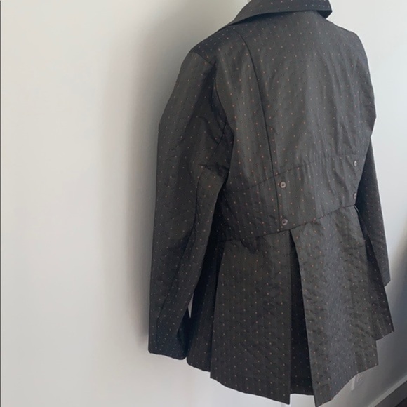 SpiritHouse olive color silk front button closure jacket - Picture 6 of 13